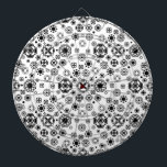 Niedliches Schwarz-weißes arabesque Dekormuster Dartscheibe<br><div class="desc">Niedliches Schwarz-weißes arabesque Dekormuster</div>