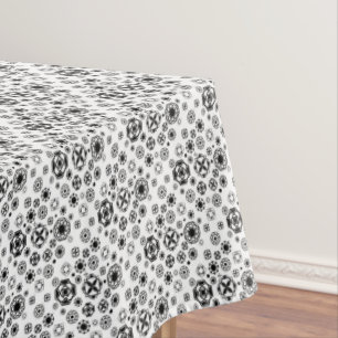 Niedliches Schwarz-weißes arabesque Dekormuster Tischdecke