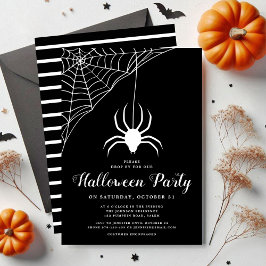 Niedliches schwarz-weißes Halloween-Party Einladung