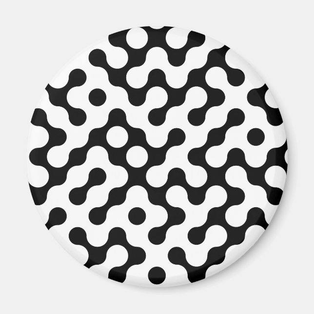 Niedliches Schwarz-weißes Labyrinth Magnet (Vorne)