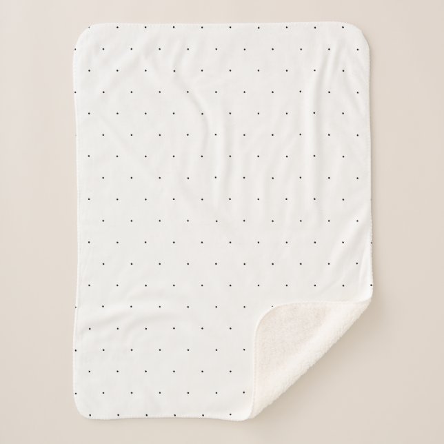 Niedliches Schwarz-weißes Polka-Muster Sherpadecke (Vorderseite)
