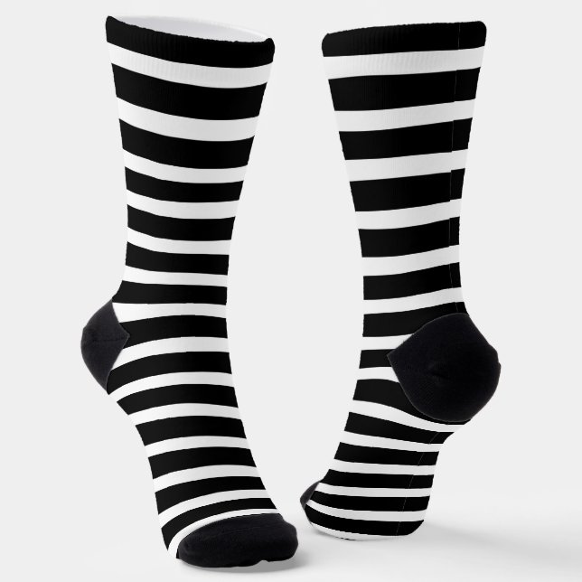 niedliches Schwarz-weißes Streifenmuster gekachelt Socken (Gewinkelt)