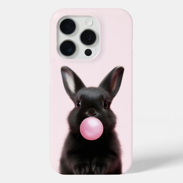 Niedliches Schwarzblasen-Pink-Blasen-Kaugummi Case-Mate iPhone Hülle (Rückseite)