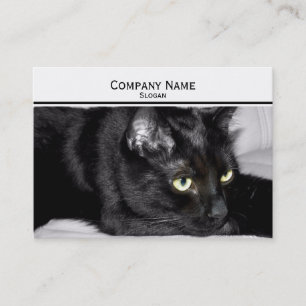 Niedliches schwarze Katzen-Porträt Visitenkarte