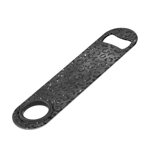 Niedliches Schwarzer Käse Leopard Hautbild Speed Flaschenöffner (Vorderseite Schrägansicht)