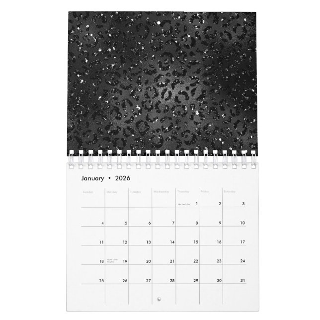 Niedliches Schwarzer Käse Leopard Hautfarbe Druckt Kalender (Jan 2026)