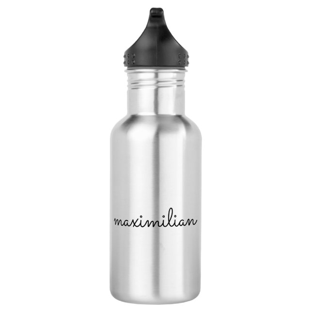 Niedliches schwarzes benutzerdefiniertes Skriptnam Edelstahlflasche (Rechts)