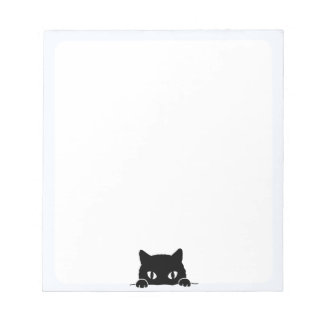 Niedliches schwarzes Cat Peeking Notepad Notizblock