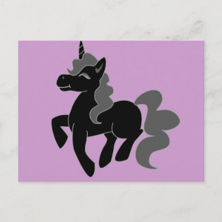 Niedliches Schwarzes Einhorn Postkarte