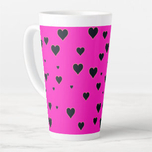Niedliches Schwarzes Herz rosa Milchtasse