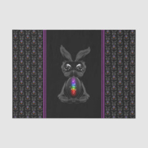 Niedliches Schwarzes Kaninchen mit Chakra-Rainbow- Seidenpapier