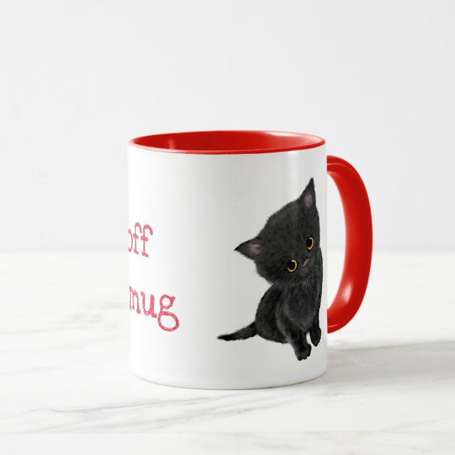 Niedliches schwarzes Kätzchen Tasse (VorderseiteRechts)