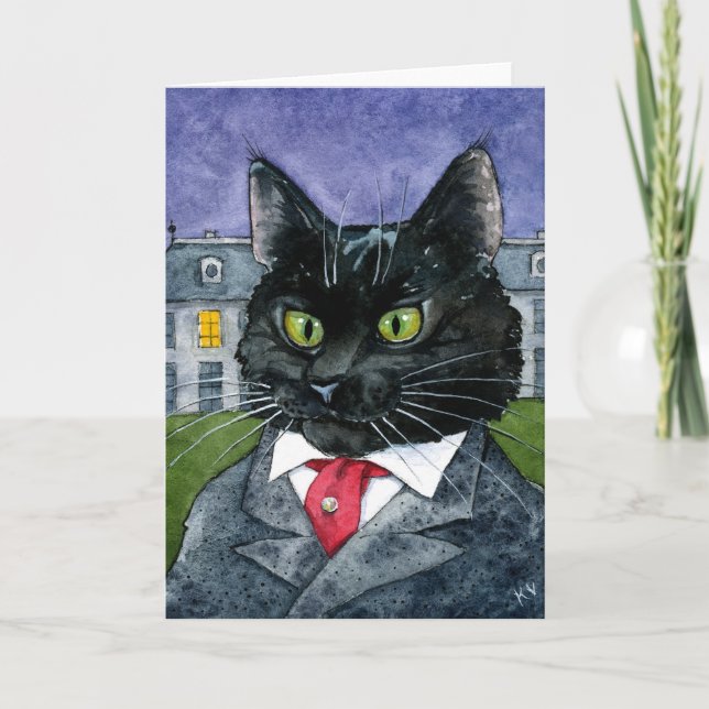 Niedliches Schwarzes Katzen Halloween, jede Ansich Karte (Vorderseite)