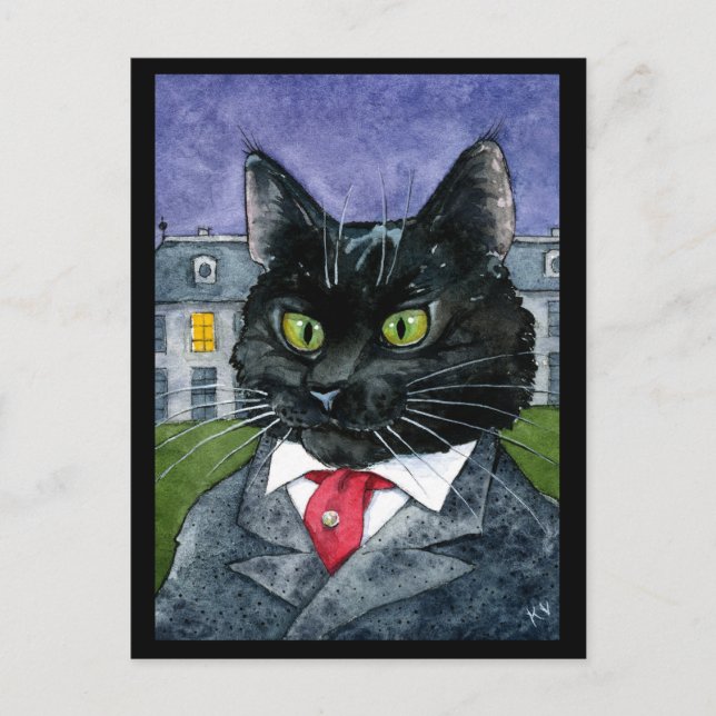 Niedliches Schwarzes KatzenHalloween Postkarte (Vorderseite)