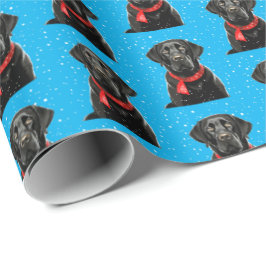 Niedliches schwarzes Labor Labrador Retriever Weih Geschenkpapier