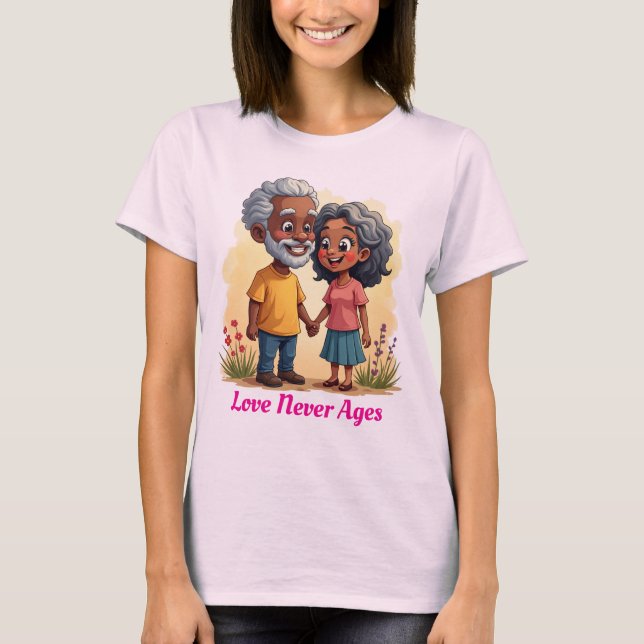 Niedliches Schwarzes Paar Liebe Grafisches T-Shirt (Vorderseite)