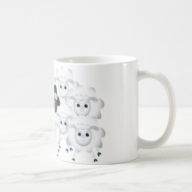 Niedliches Schwarzes Schaf Kaffeetasse (Rechts)