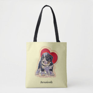 Niedliches Schwarzes Tan PopArt Bernedoodle Digita Tasche