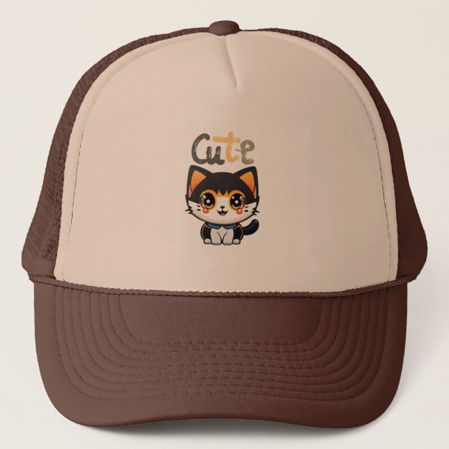 Niedliches Schwarzkatzendesign| Katzenliebhaber |  Truckerkappe (Vorderseite)