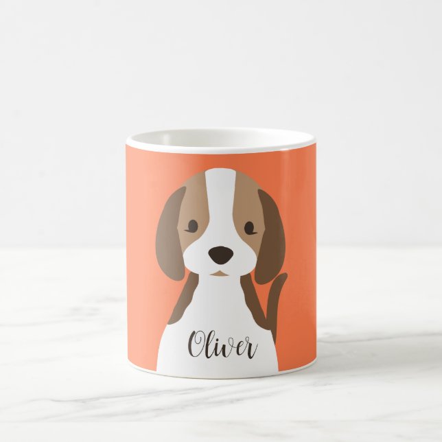 Niedliches Schwarzweißportrait Kaffeetasse (Mittel)