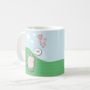 Niedliches Schwebschwein-Sprichwort Hi Kaffeetasse