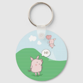 Niedliches Schwebschwein-Sprichwort Hi Schlüsselanhänger