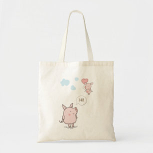 Niedliches Schwebschwein-Sprichwort Hi Tragetasche