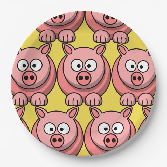 Niedliches Schwein anpassen Pappteller (Vorderseite)