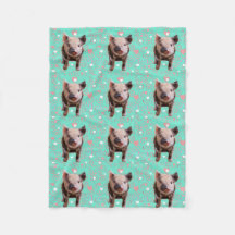 Niedliches Schwein-- blauer u. rosa Wirbel