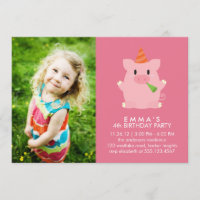 Niedliches Schwein Custom Foto Birthday Party