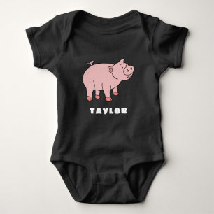 Niedliches Schwein Einzigartiger Personalisierter  Baby Strampler
