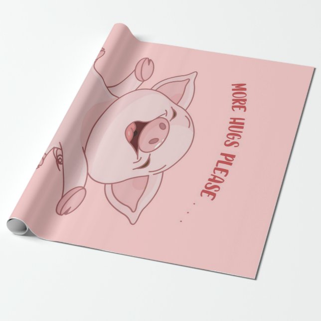 Niedliches Schwein | Geschenk für Frauen | Niedlic Geschenkpapier (Ungerollt)