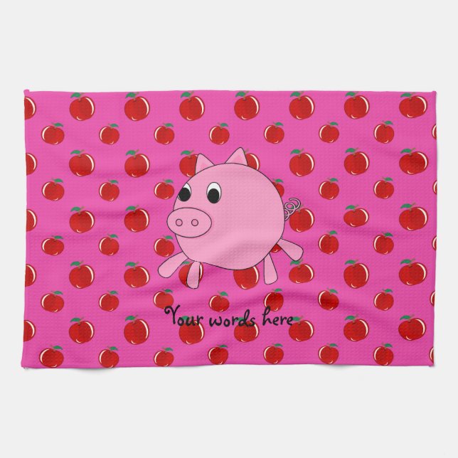 Niedliches Schwein Geschirrtuch (Horizontal)