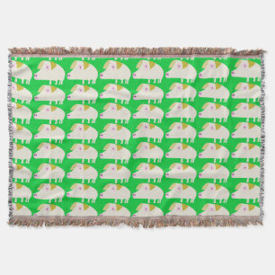 Niedliches Schwein-grünes Decke