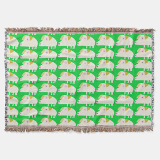 Niedliches Schwein-grünes Decke