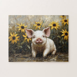 Niedliches Schwein im Schlamm