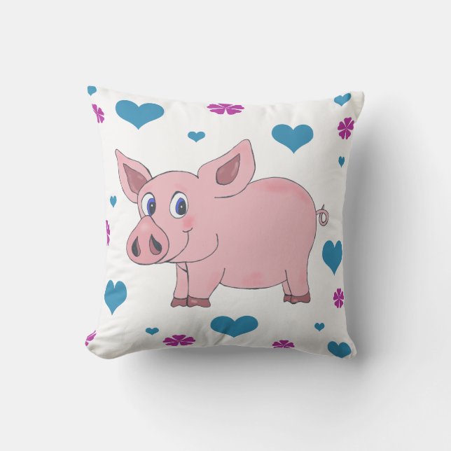 Niedliches Schwein-Kissen Kissen (Vorderseite)