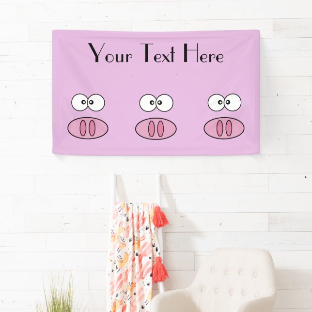 Niedliches Schwein, Little Pig, Schwein, Rosa Schw Banner (Insitu)