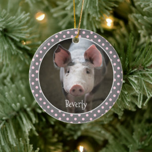 Niedliches Schwein Personalisierte Keramik Ornamen Keramik Ornament