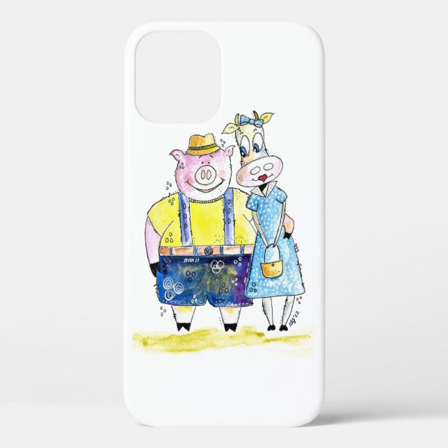 Niedliches Schwein und Kuh Case-Mate iPhone Hülle (Rückseite)