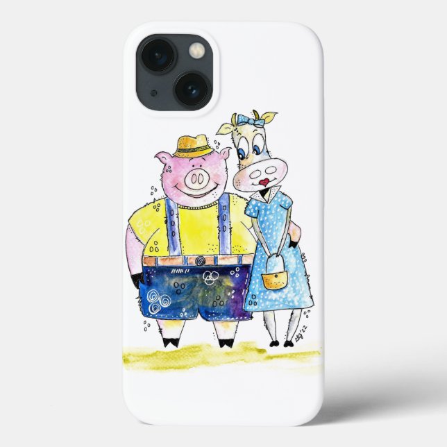Niedliches Schwein und Kuh Case-Mate iPhone Hülle (Rückseite)