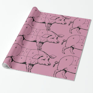 Niedliches Schwein-Vintage Geschenkpapier