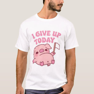 Niedliches Schweine, die eine weiße Fahne schwinge T-Shirt