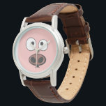 Niedliches Schweinefass Armbanduhr<br><div class="desc">Niedlicher Cartoon Schweinegesicht.</div>