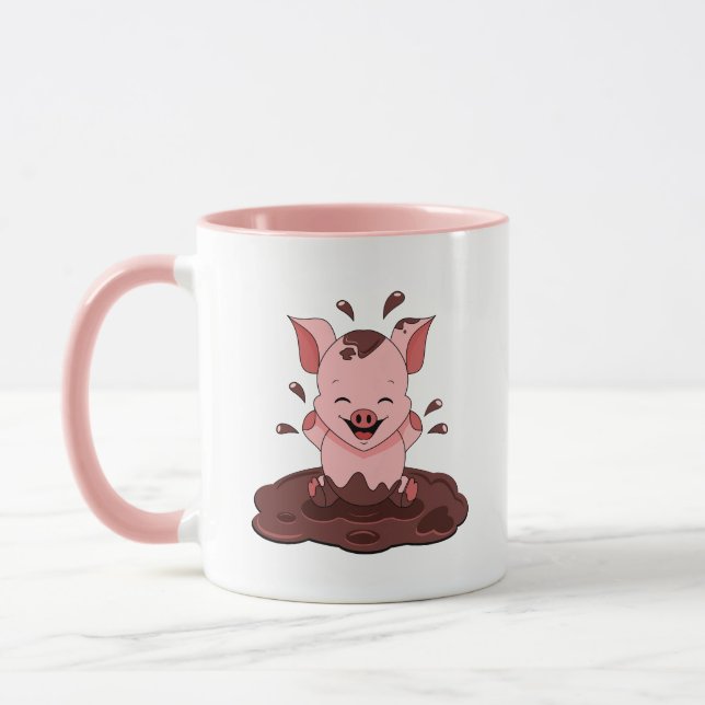 Niedliches Schweinefleisch im Schlamm Tasse (Links)