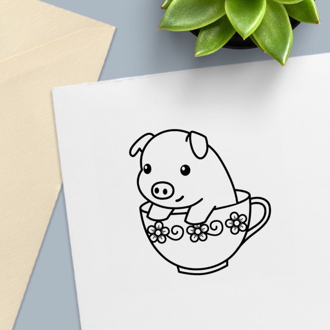 Niedliches Schweinefleisch im Teacup Permastempel (Von Creator hochgeladen)