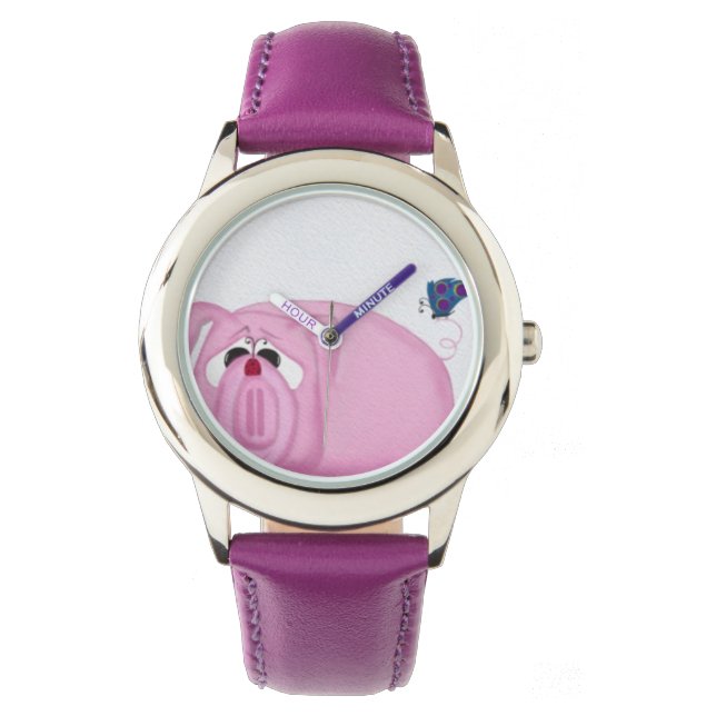 Niedliches Schweinefleisch und schöne Freunde Armbanduhr (Vorderseite)