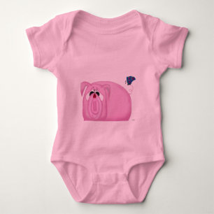 Niedliches Schweinefleisch und schöne Freunde Baby Strampler