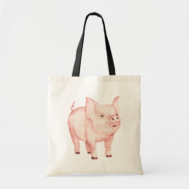 Niedliches Schweinegengeschenk Bauer Ehefrau Landb Tragetasche (Vorne)