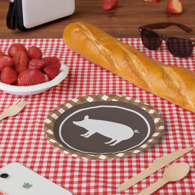 Niedliches Schweinegrost-Party Pappteller (Picknick)